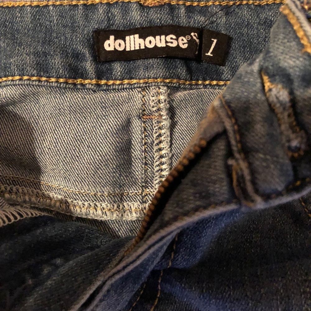 Distressed Denim Skirt